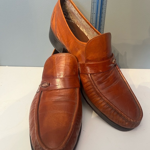 Florsheim Men's Size 12 D Slip-On Loafer Leather Cognac Vintage - Picture 1 of 8